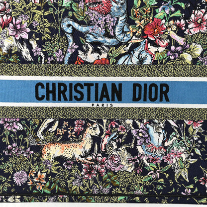 Christian Dior Canvas Embroidered Large D-Constellation Book Tote Blue Multicolor 10 of 11