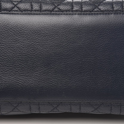 Christian Dior Grained Calfskin Cannage Medium Supple Lady Dior Navy 10 of 13