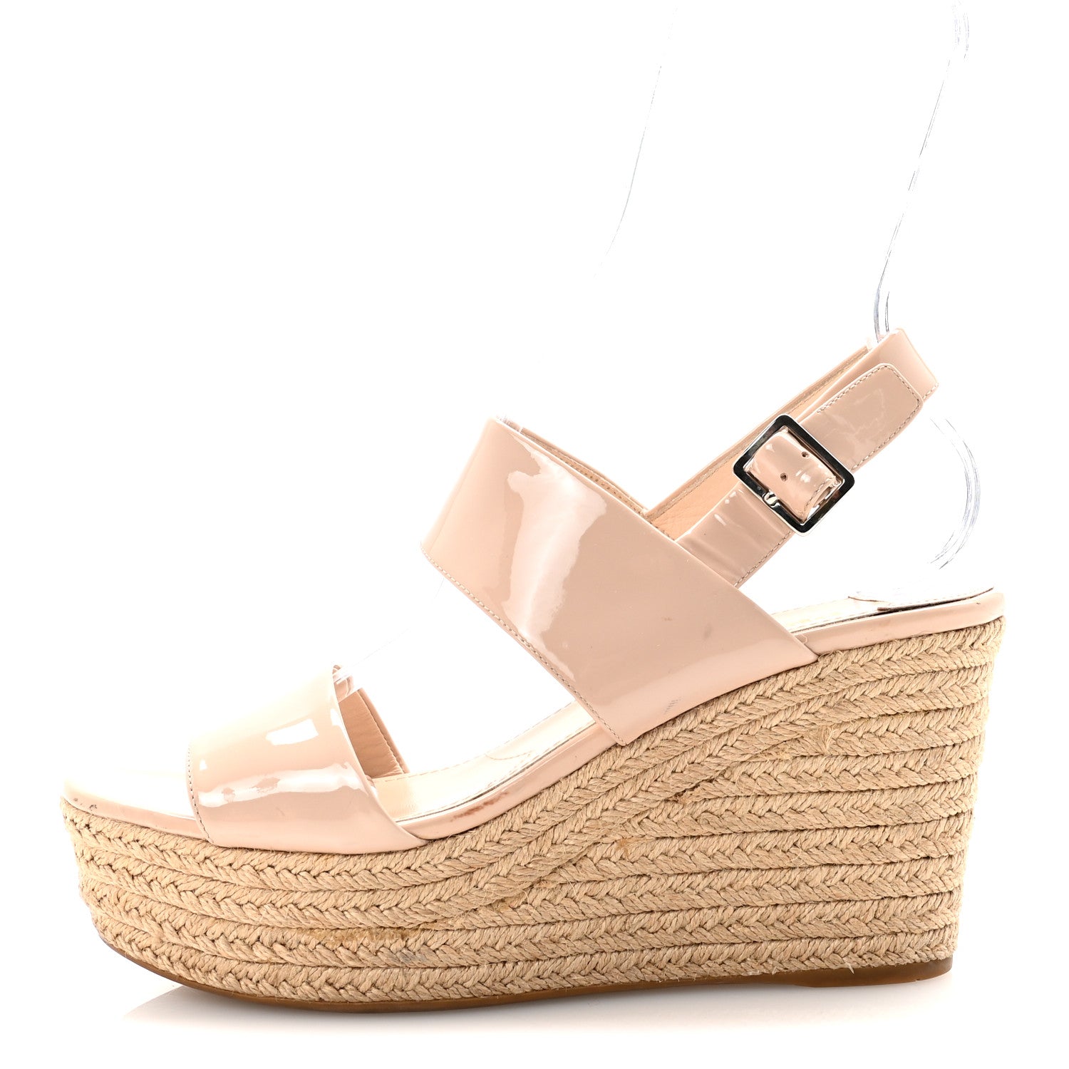 Prada Patent Espadrilles Platform Sandals 39 Beige 1 of 9