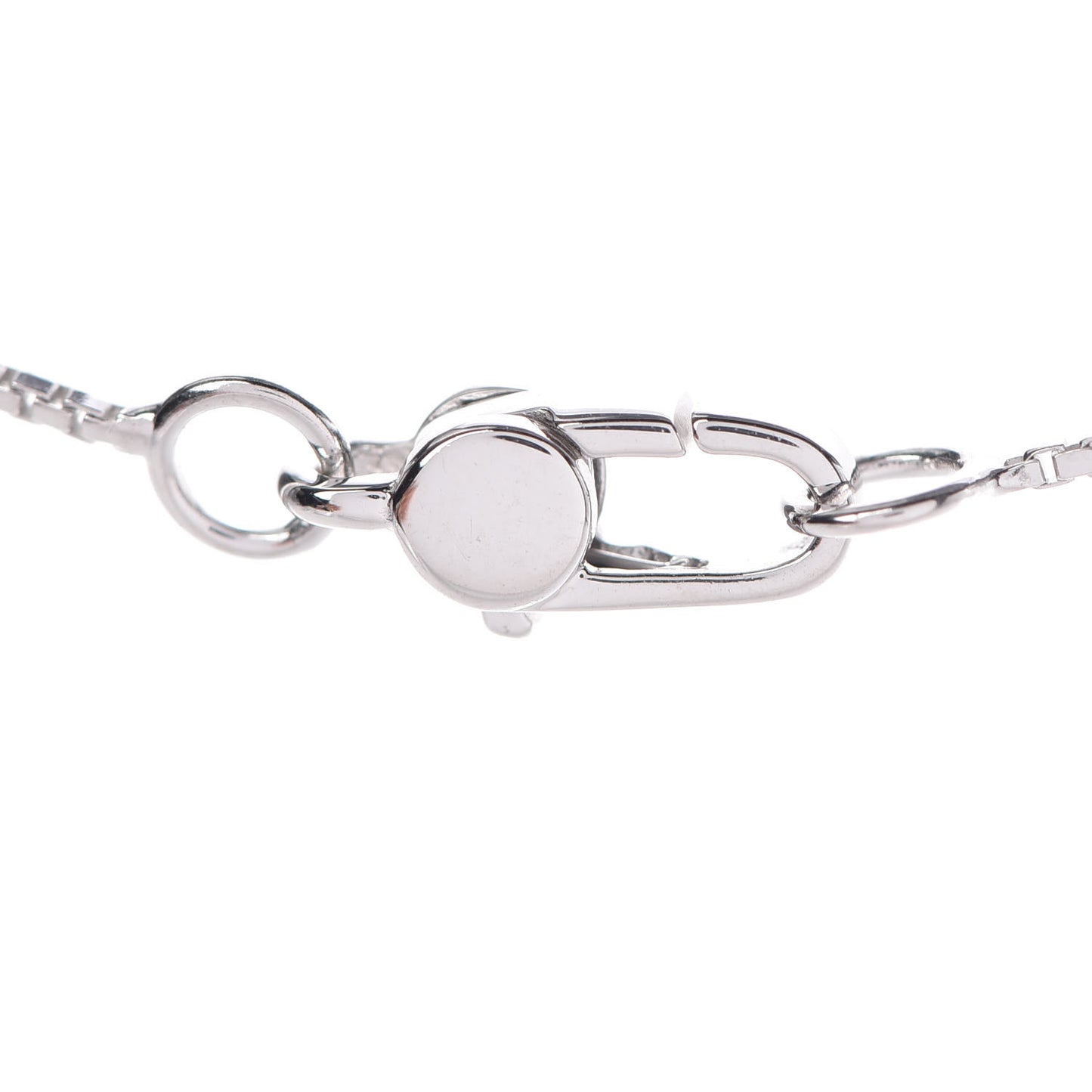 18K White Gold Diamond G Pendant Necklace