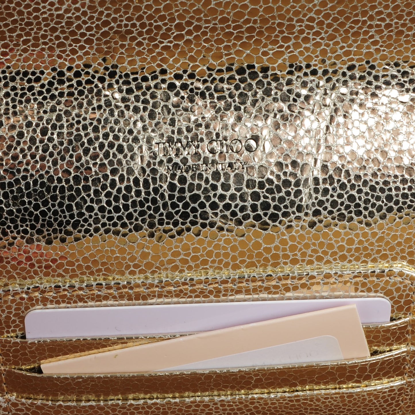 Glitter Fabric Reese L Clutch Champagne