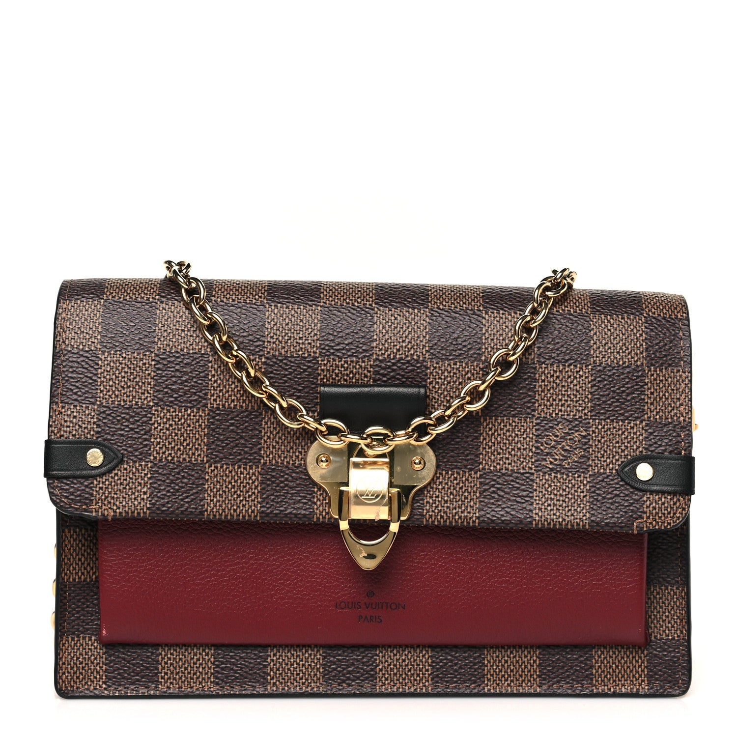 Louis Vuitton Damier Ebene Vavin Chain Wallet Bordeaux 1 of 9