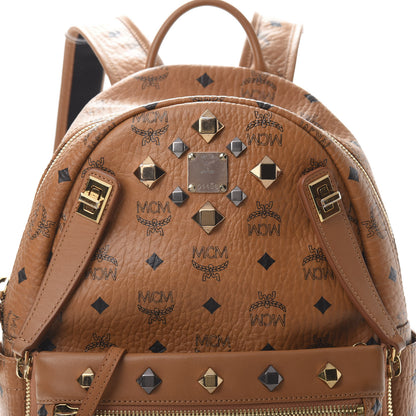 MCM Visetos Studded Small Dual Stark Backpack Cognac 7 of 14