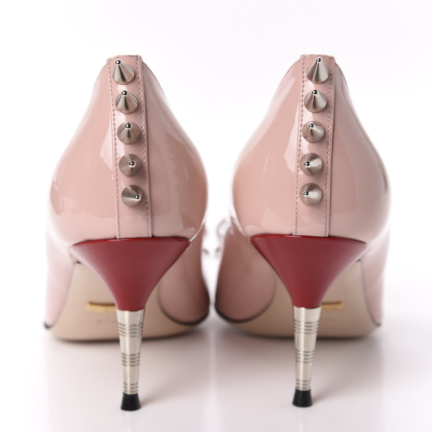 Patent GG Bow Sadie Spike Mid Heel Pumps 37.5 Perfect Pink