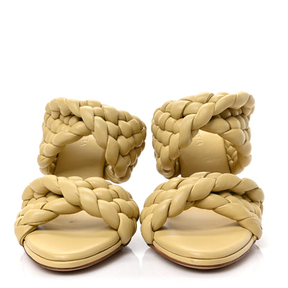 Bottega Veneta Nappa Twisted Padded Intrecciato Curve Slide Sandals 37 Tapioca 5 of 16