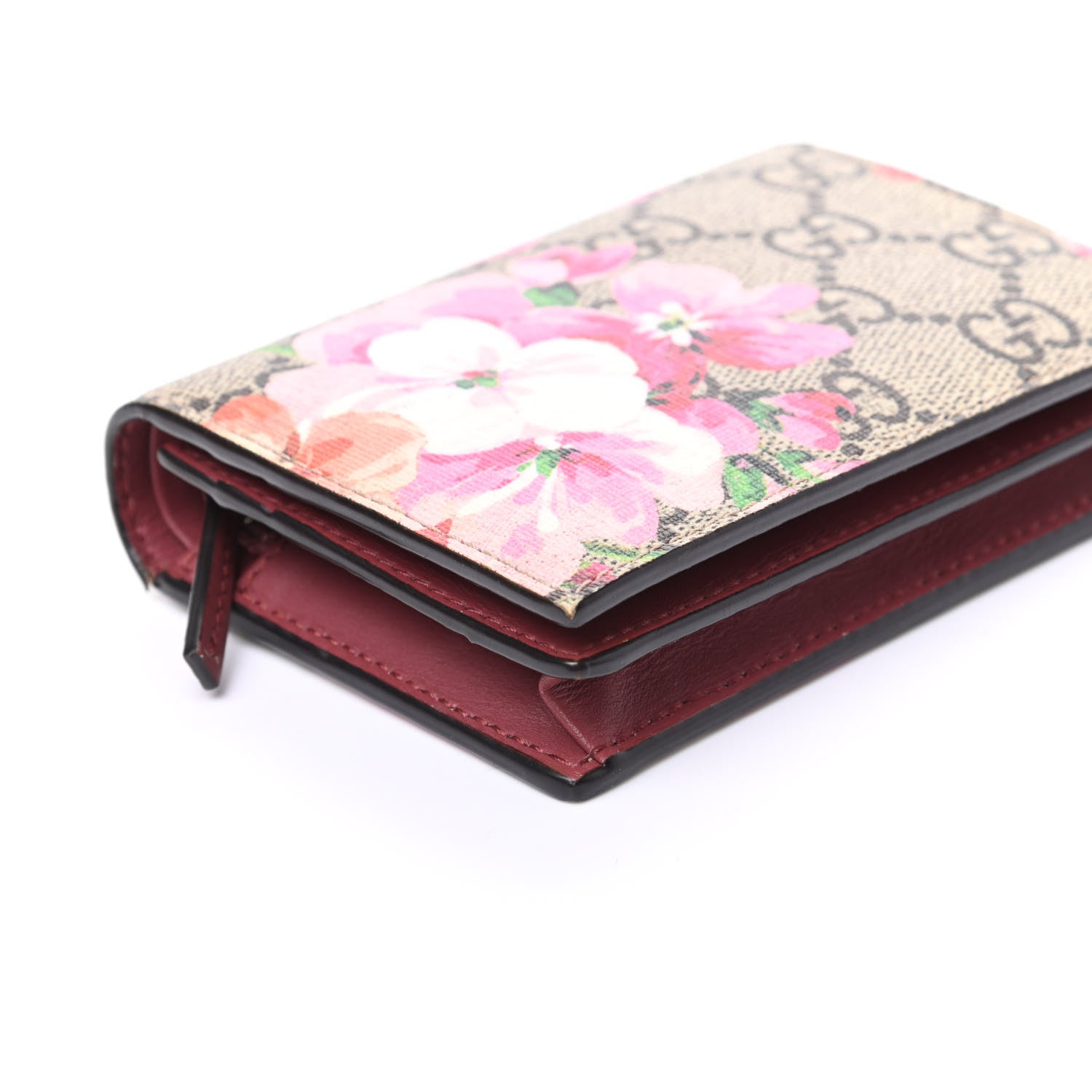 Gucci GG Supreme Monogram Blooms Card Case Wallet Beige Multicolor Dry Rose 7 of 9