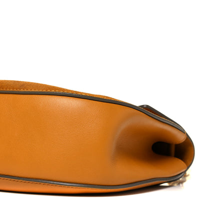 Chloe Suede Smooth Calfskin Mini Drew Shoulder Bag Dark Ochre 7 of 7