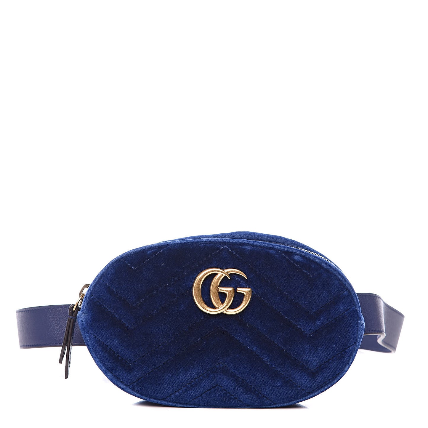 Velvet Matelasse GG Marmont Belt Bag 85 34 Cobalt Blue