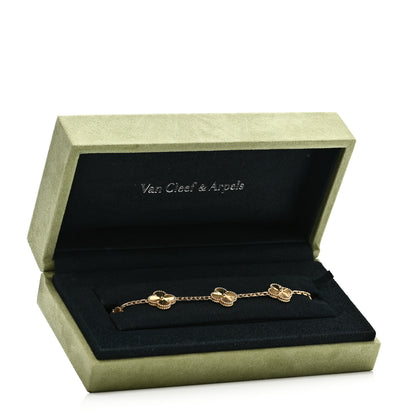 Van Cleef & Arpels 18K Yellow Gold 5 Motifs Guilloche Vintage Alhambra Bracelet 5 of 5