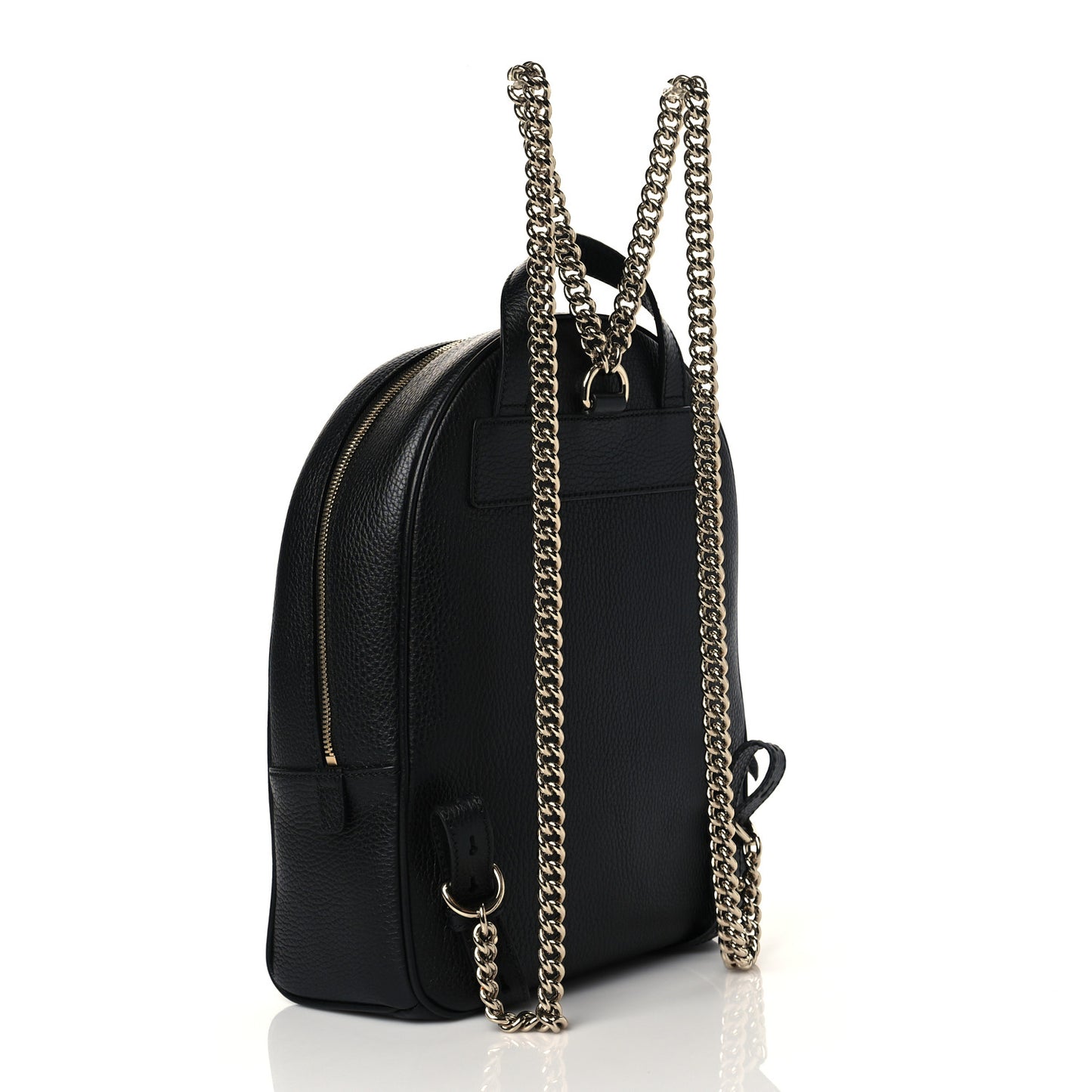 Pebbled Calfskin Soho Chain Backpack Black