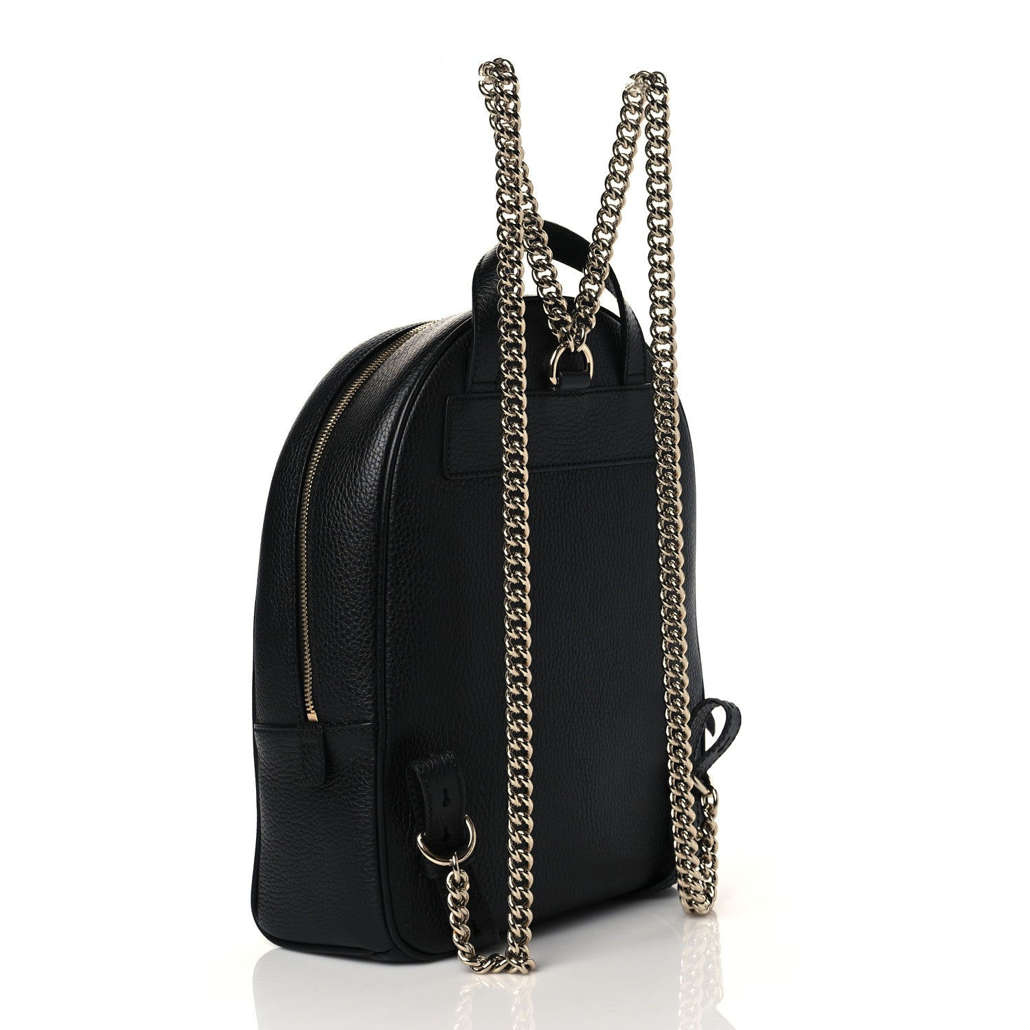 Gucci Pebbled Calfskin Soho Chain Backpack Black 3 of 12