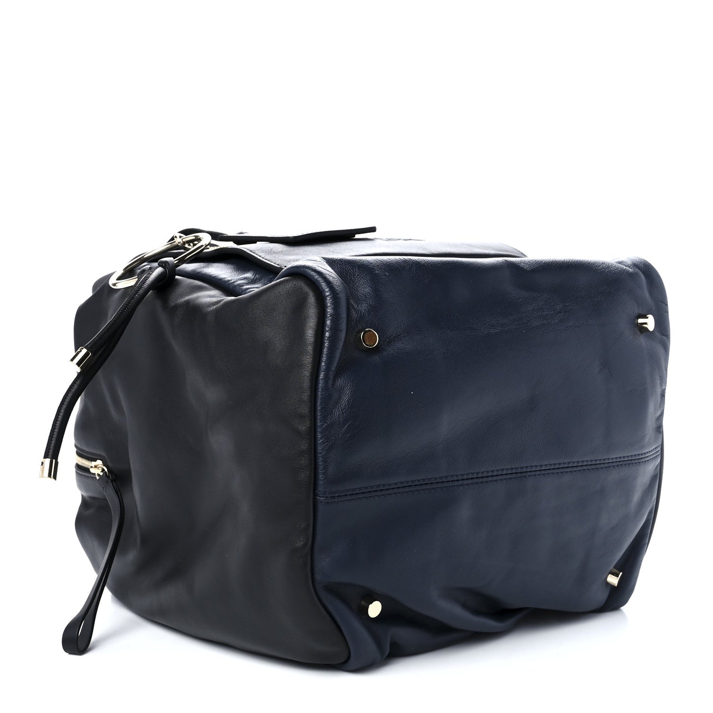 Calfskin Day Dreamer Satchel Black Navy