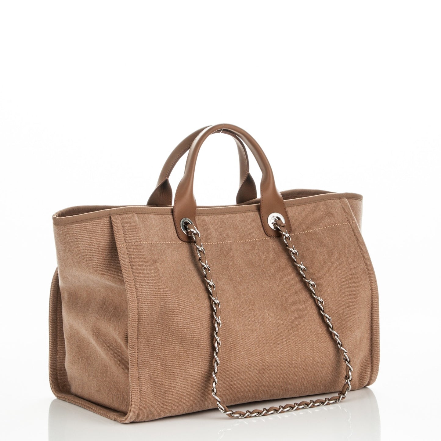 Canvas Sequin Large Deauville Tote Ecru