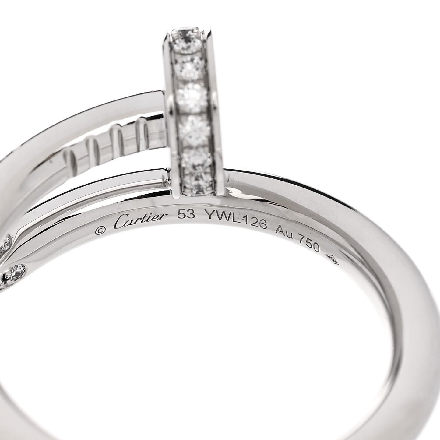 18K White Gold Diamond Juste Un Clou Ring 53 6.25
