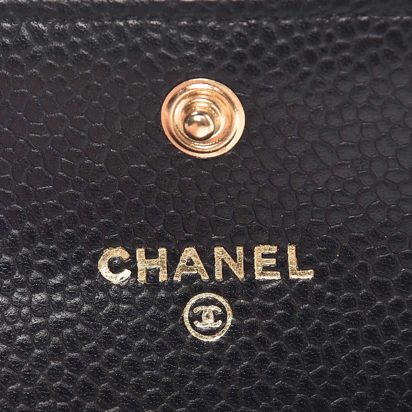Caviar Quilted Flap Card Holder Black