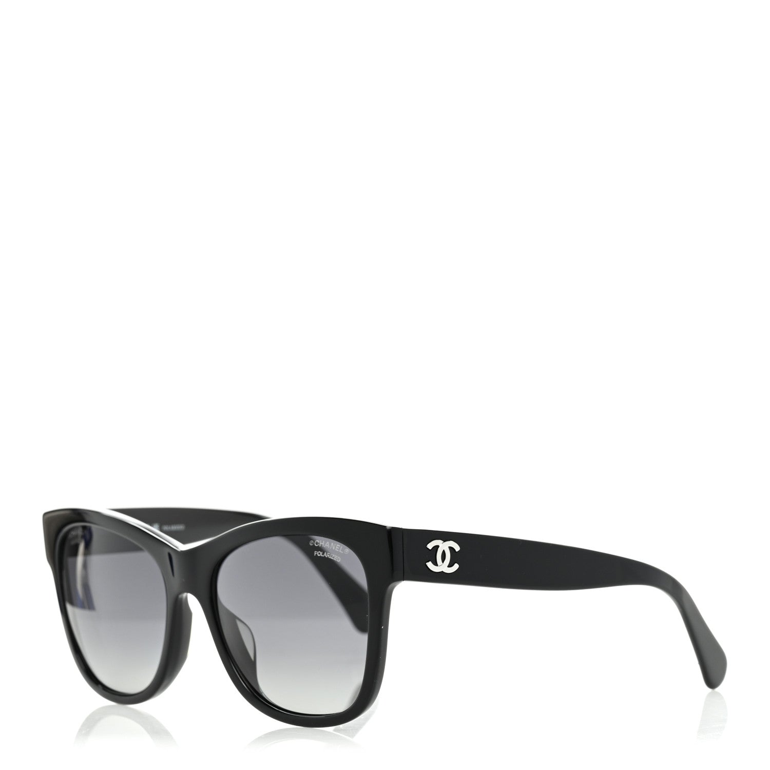 Chanel Acetate Polarized Square CC Sunglasses 5380 Black 1 of 8