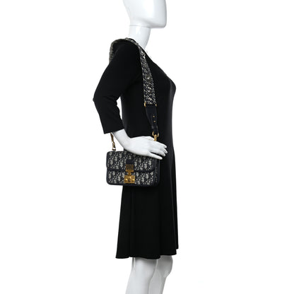 Christian Dior Oblique Small DiorAddict Flap Bag Navy Blue 3 of 9