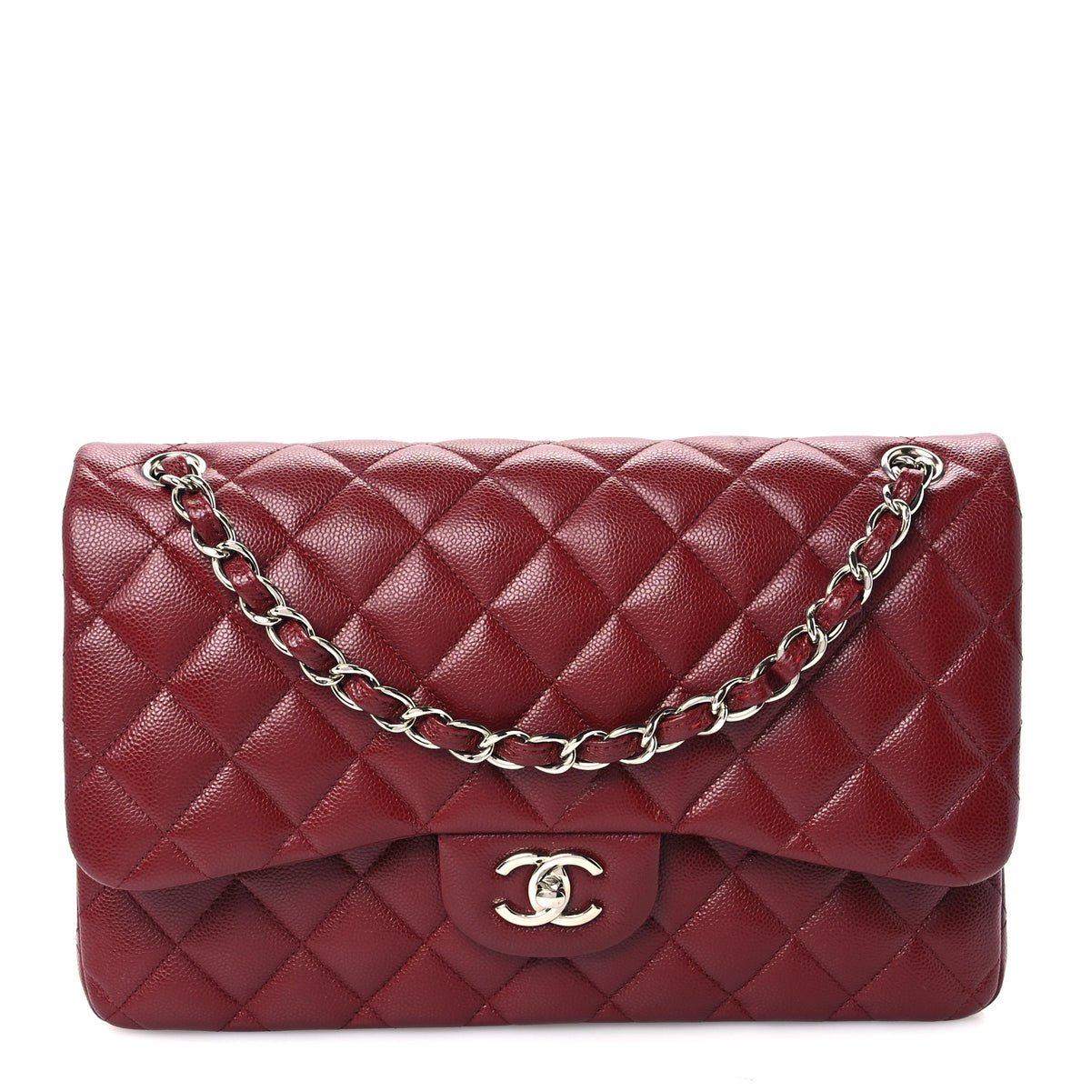 Chanel Caviar Quilted Jumbo Double Flap Burgundy 1 of 11