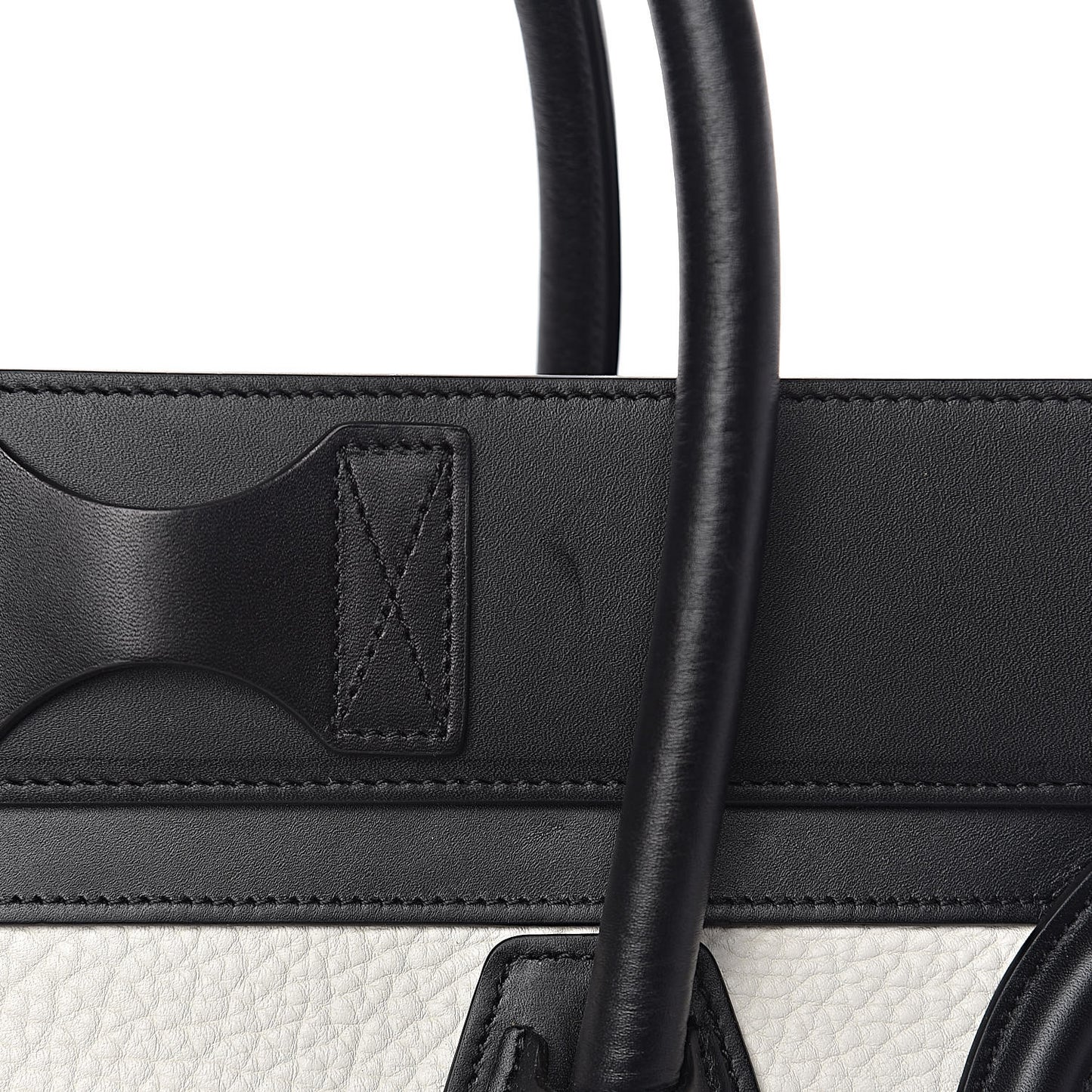 Bullhide Calfskin Mini Bi-Color Luggage Black White