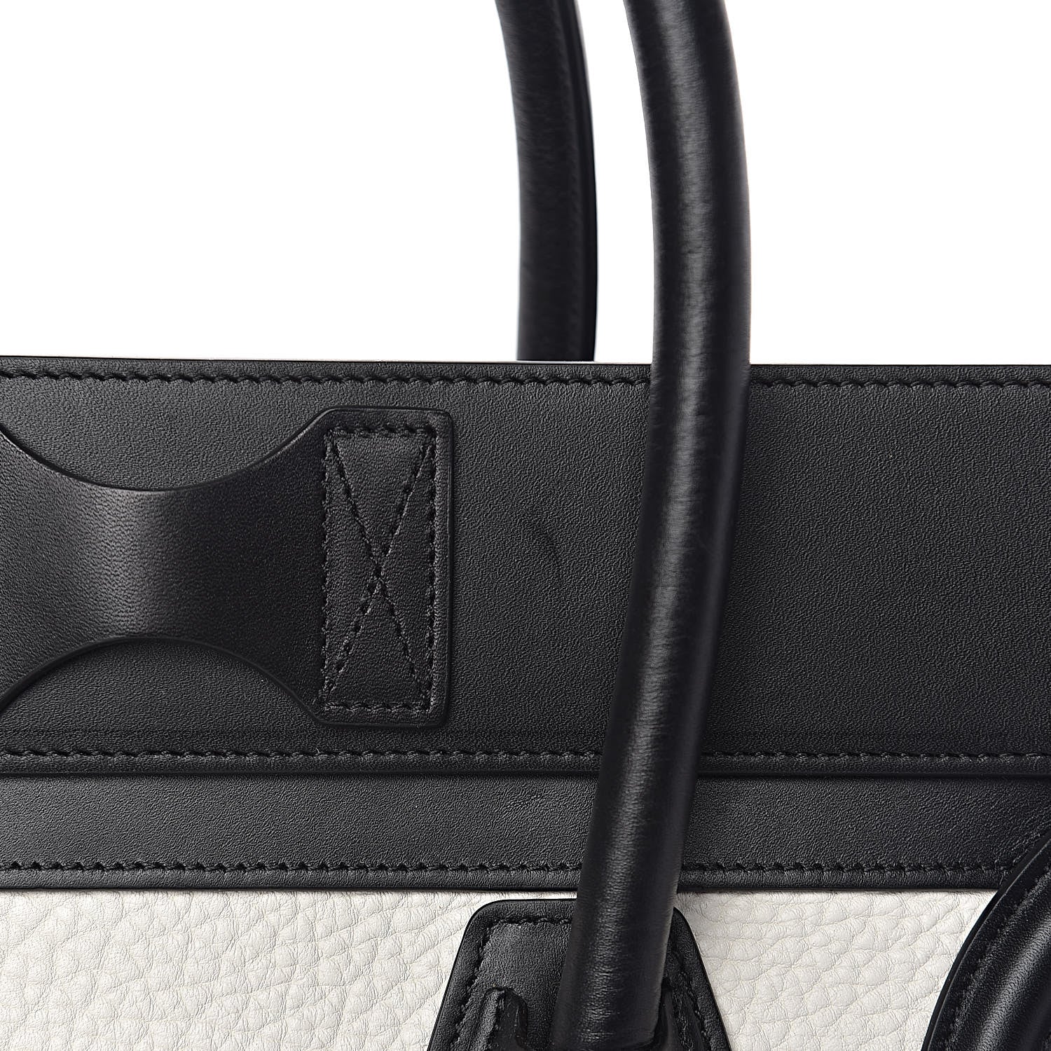 Celine Bullhide Calfskin Mini Bi-Color Luggage Black White 11 of 17
