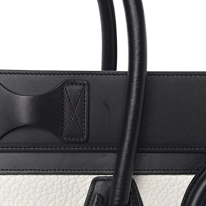 Celine Bullhide Calfskin Mini Bi-Color Luggage Black White 11 of 17