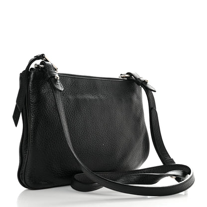 Prada Vitello Daino Double Zip Crossbody Bag Black 2 of 12