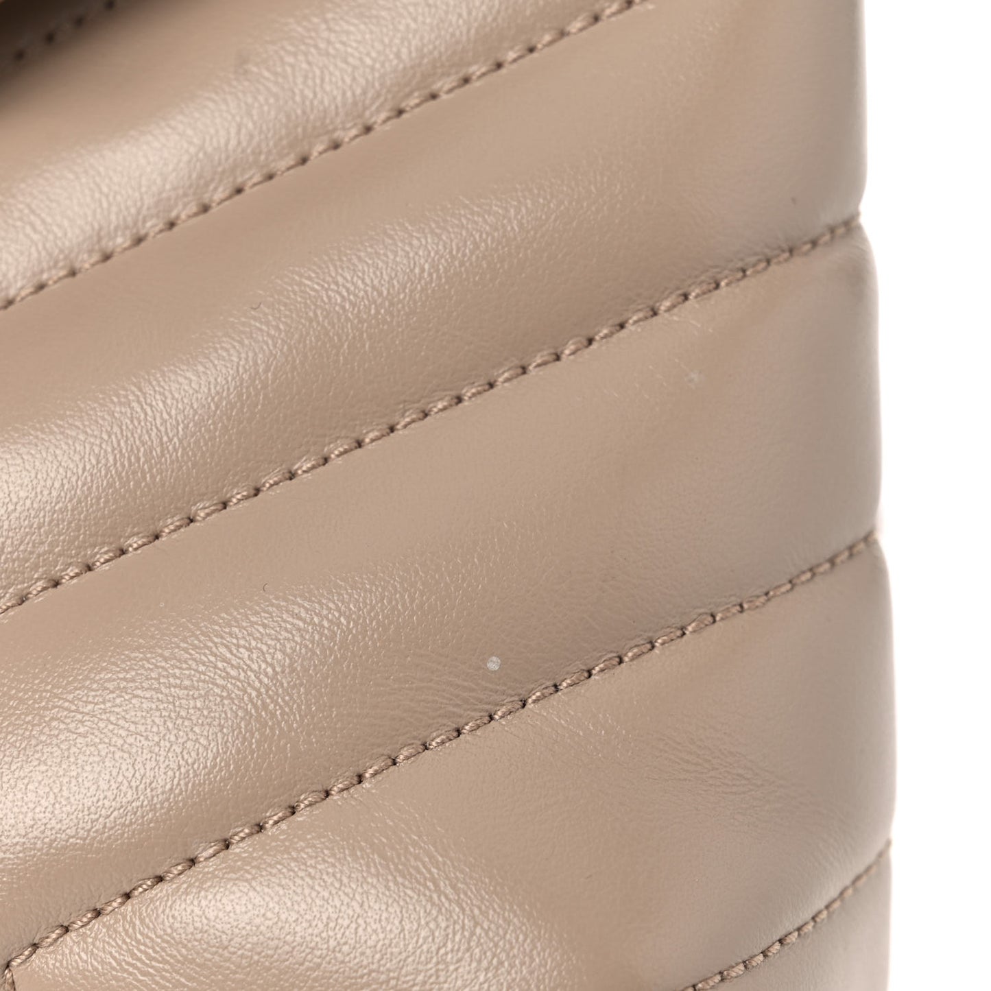 Calfskin Y Quilted Monogram Small Loulou Chain Satchel Light Natural
