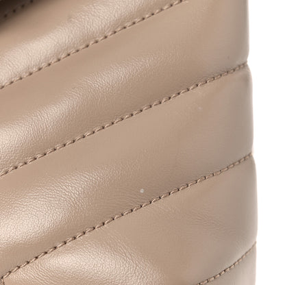 Saint Laurent Calfskin Y Quilted Monogram Small Loulou Chain Satchel Light Natural 15 of 16