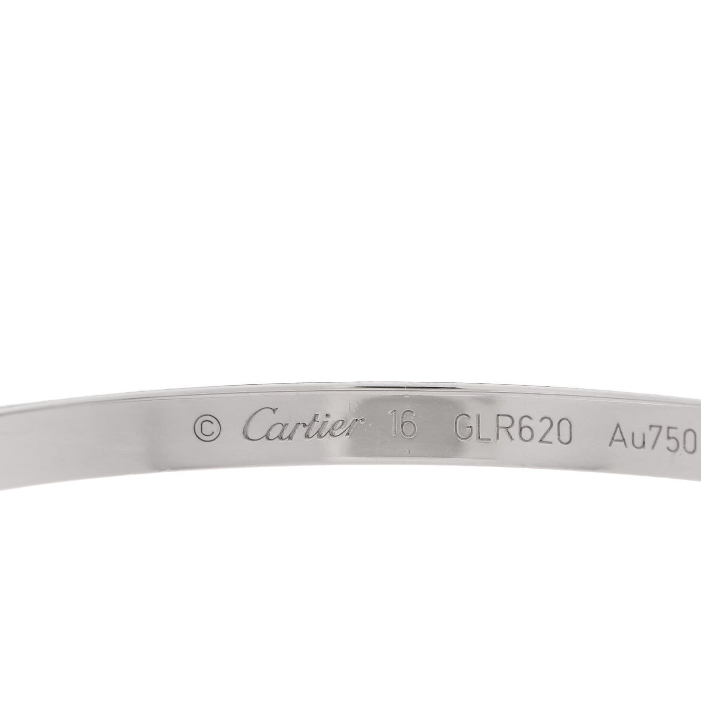 18K White Gold Small LOVE Bracelet 16