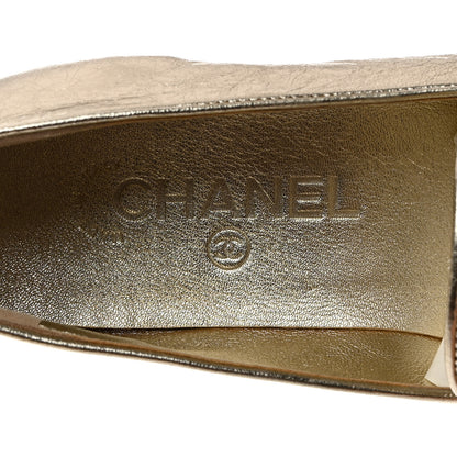 Chanel Aged Calfskin CC Loafers 36 Gold 7 of 9