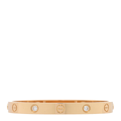 Cartier 18K Yellow Gold 4 Diamond LOVE Bracelet 16 1 of 9