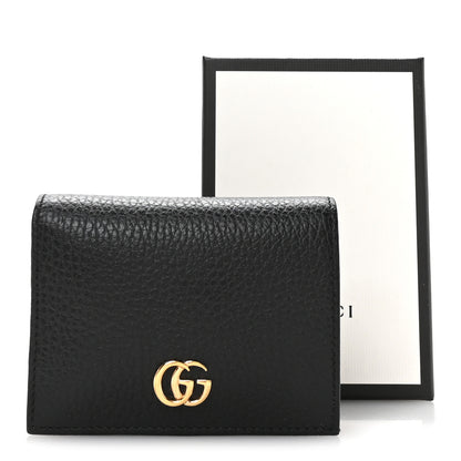 Gucci Pebbled Calfskin GG Marmont Card Case Black 8 of 8
