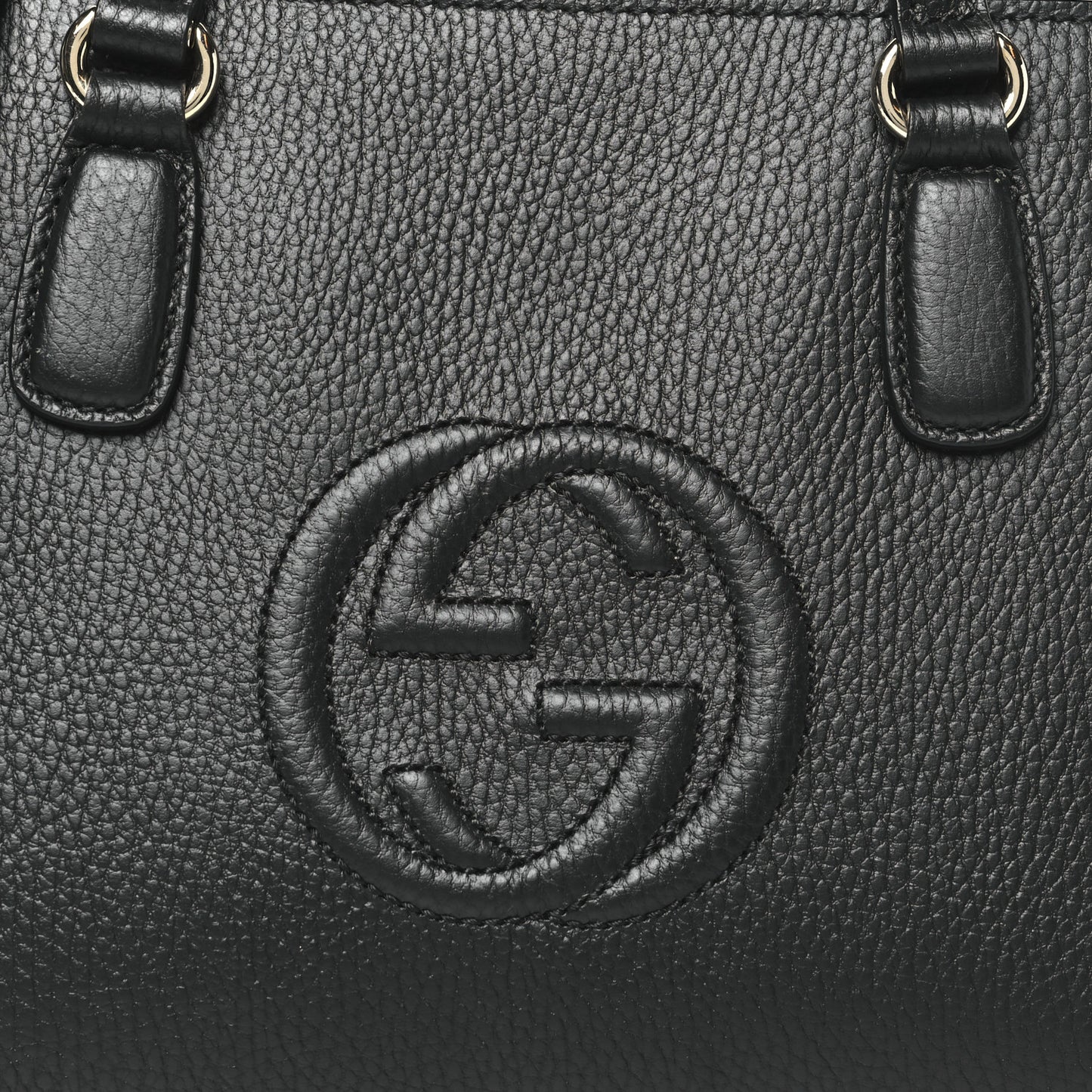 Dollar Calfskin Medium Soho Top Handle Satchel Black