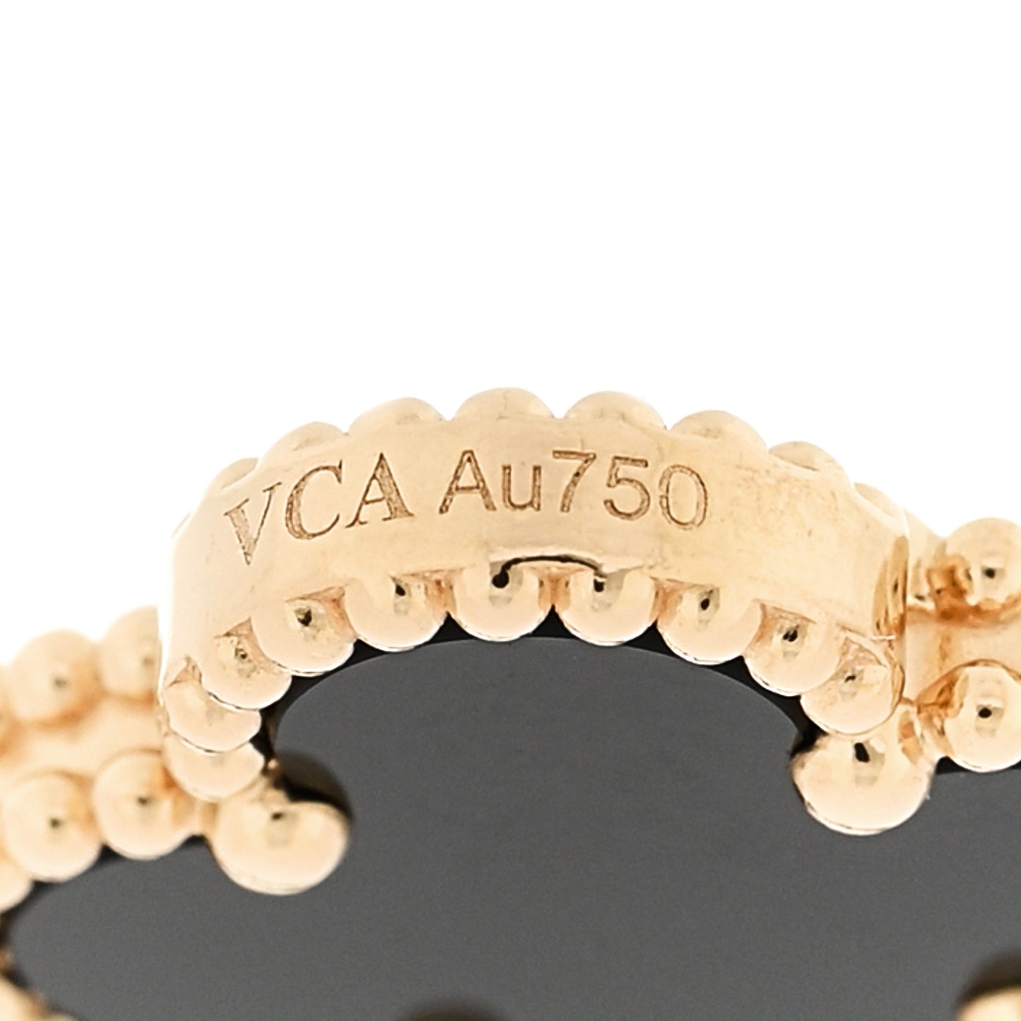 18K Yellow Gold Black Onyx 5 Motifs Vintage Alhambra Bracelet