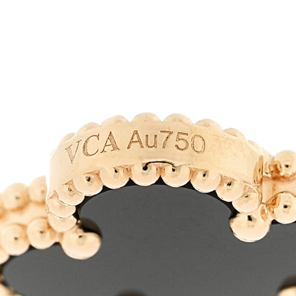 Van Cleef & Arpels 18K Yellow Gold Black Onyx 5 Motifs Vintage Alhambra Bracelet 4 of 5