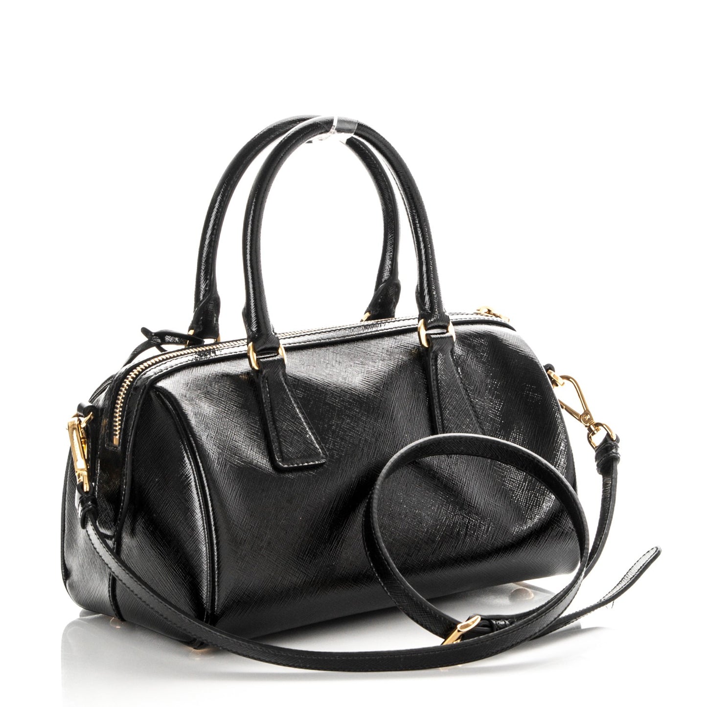 Saffiano Vernice Petite Bowler Black