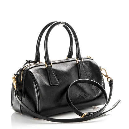Prada Saffiano Vernice Petite Bowler Black 3 of 6