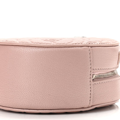 Chanel Goatskin Camellia Quilted Round Clutch With Chain Light Pink 10 of 11