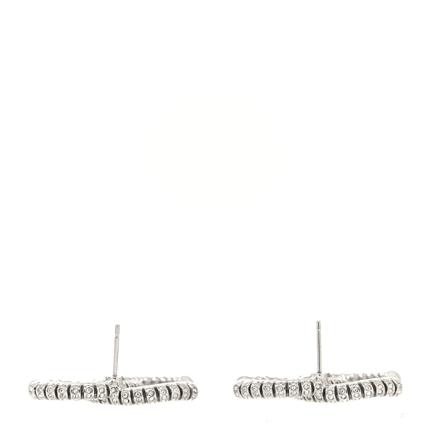 Crystal Large CC Earrings Silver