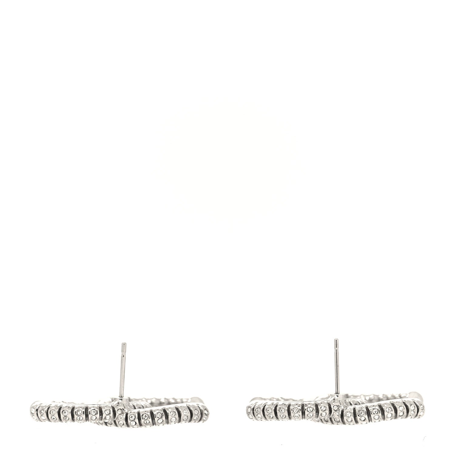Chanel Crystal Large CC Earrings Silver 3 of 4