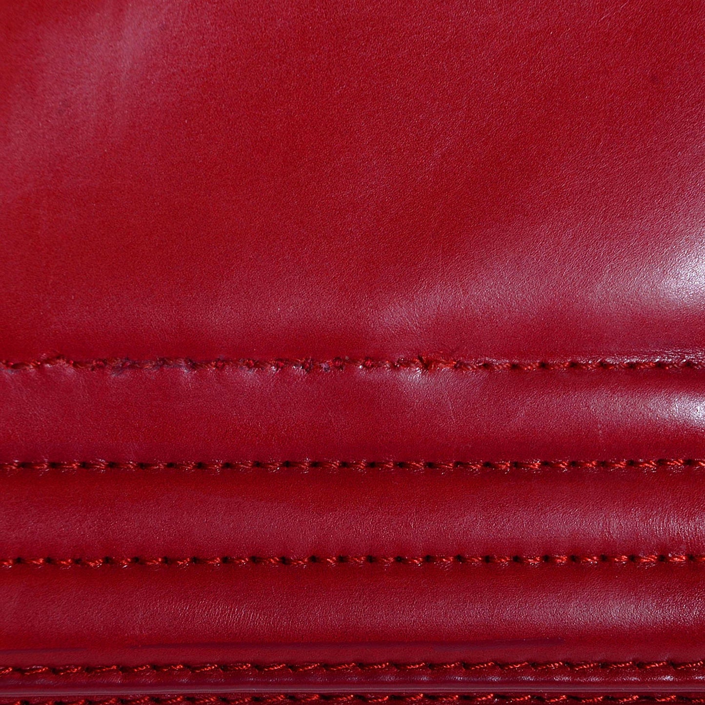 Glazed Calfskin Large Boy Flap Red