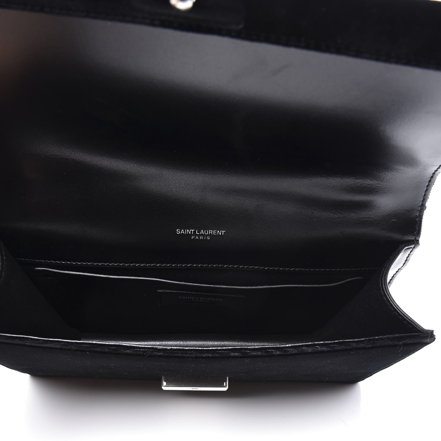 Saint Laurent Velvet Chain Wallet Black 4 of 9