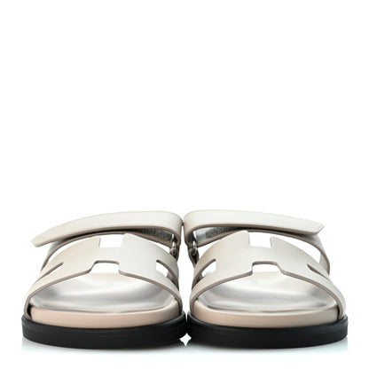 Hermes Calfskin Womens Chypre Sandals 36.5 Beige Mastic 3 of 10