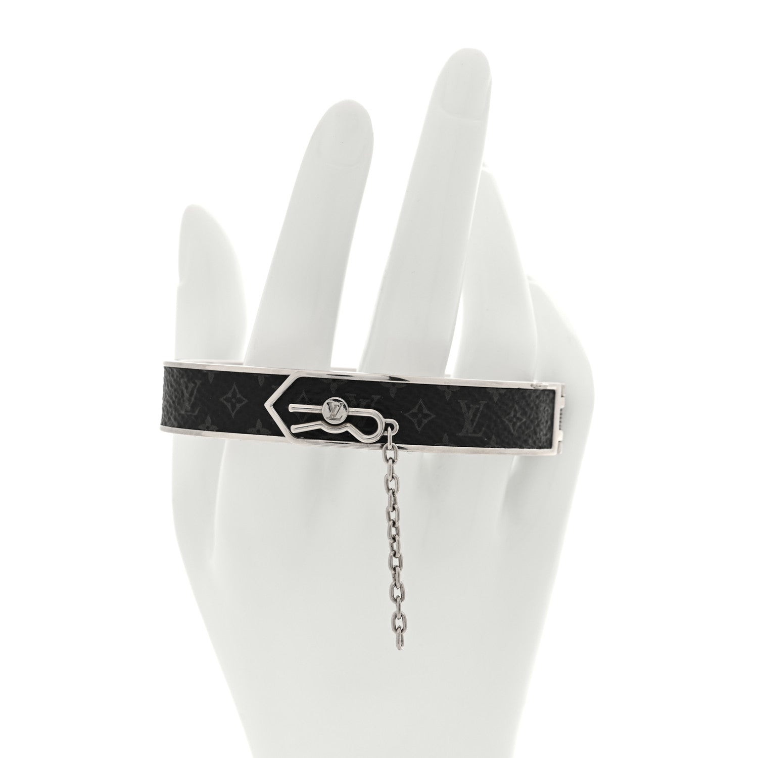 Louis Vuitton Monogram Eclipse Pin Lock Bracelet L 2 of 5