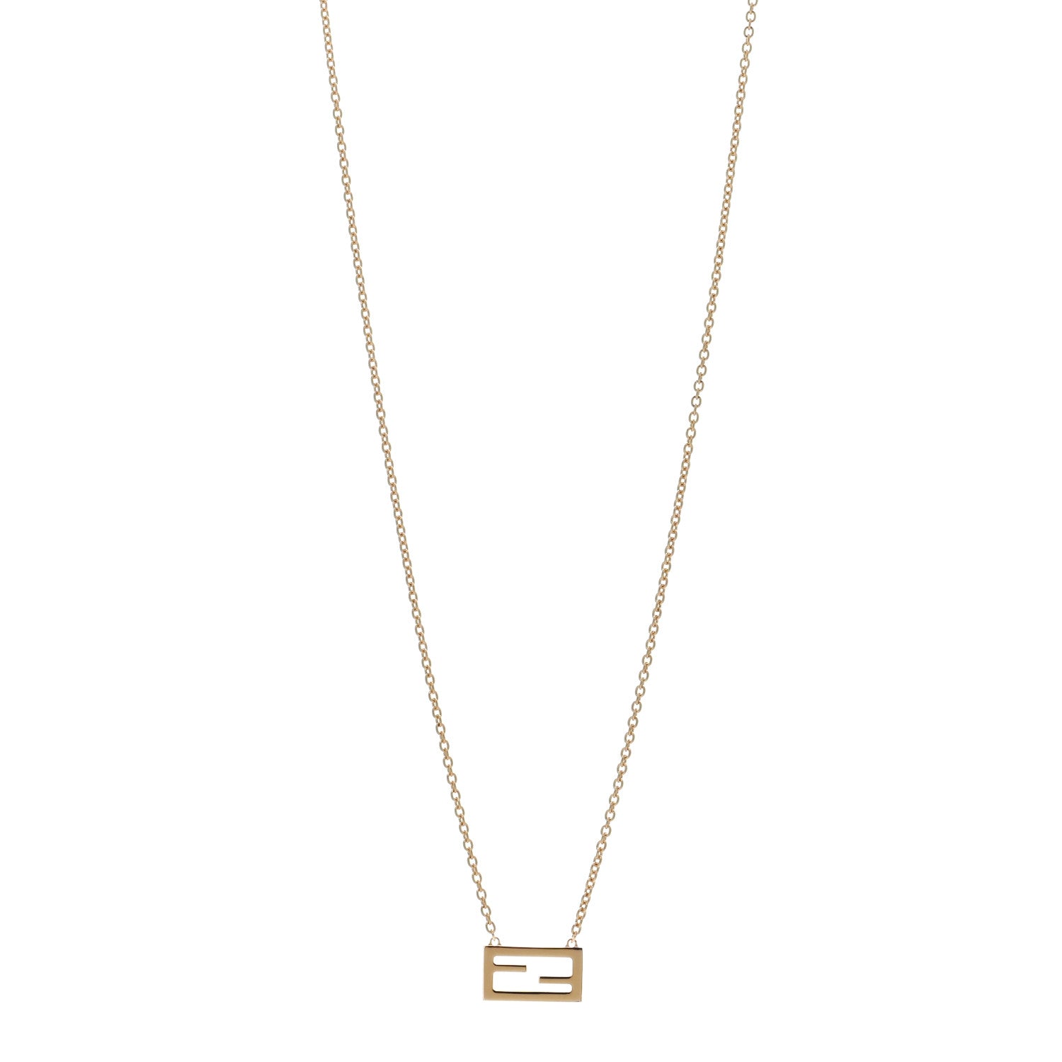 Fendi Bronze Baguette Necklace Gold 1 of 4