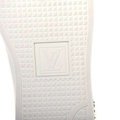 Louis Vuitton Calfskin Floral Frontrow Sneakers 39 White 9 of 11