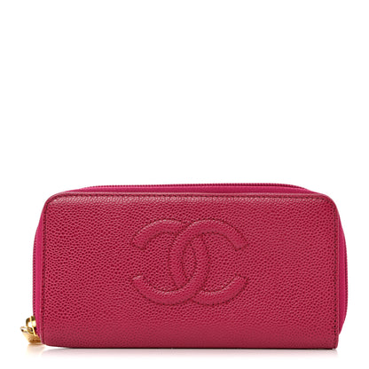 Chanel Caviar Small Timeless Zip Around Wallet Pink 1 of 9