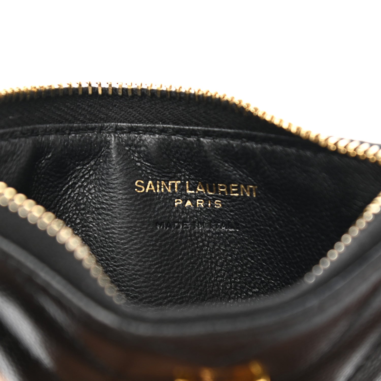 Saint Laurent Monogram Grain de Poudre 5 Fragments Zip Pouch Card Holder Black 6 of 8