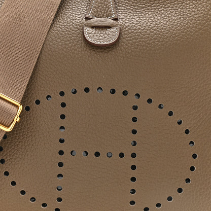 Hermes Taurillon Clemence Evelyne III PM Etoupe 8 of 10