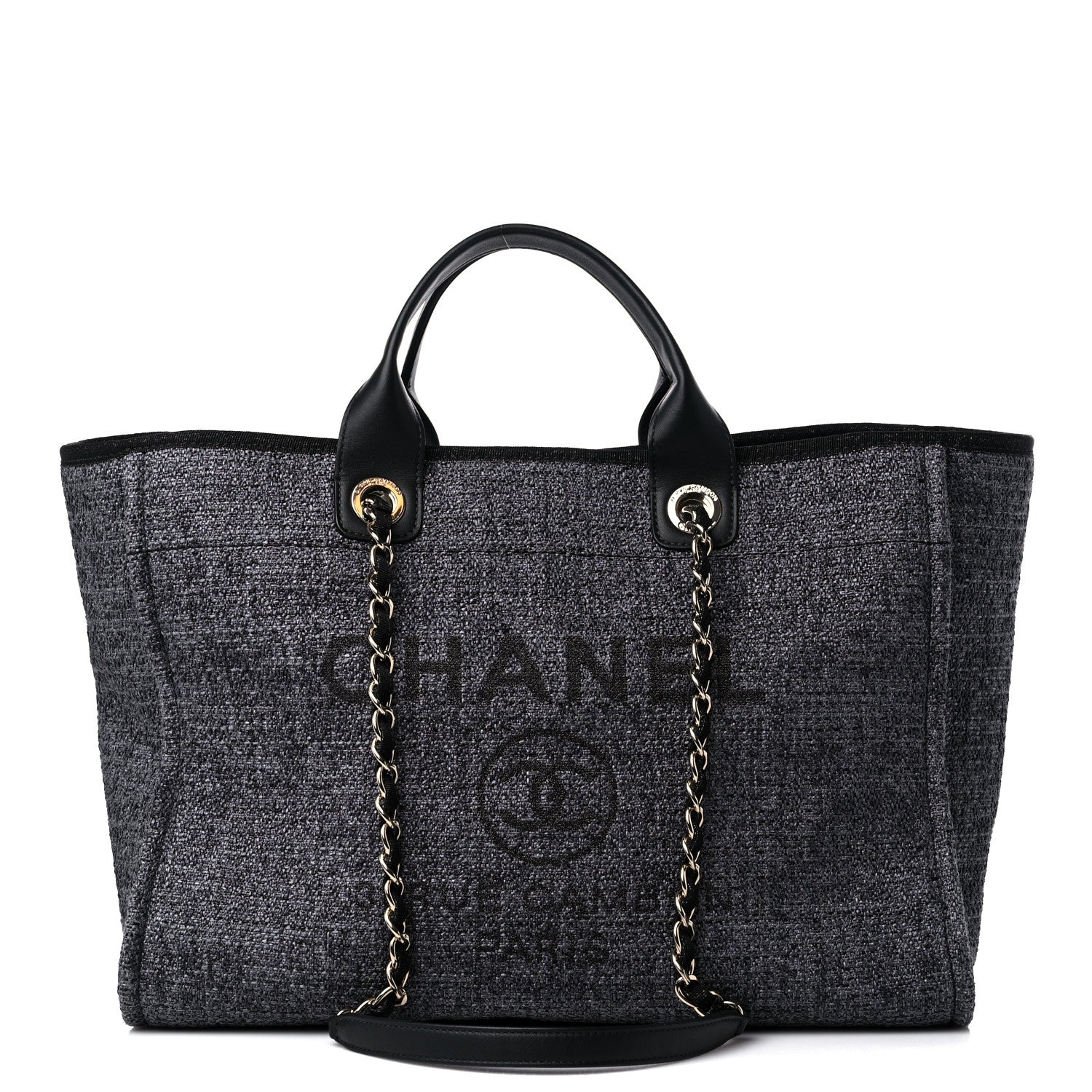 Chanel Lurex Boucle Medium Deauville Tote Black 1 of 8